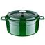 Кастрюля чугунная эмалированная зеленая с крышкой, 28 см, LAVA, фото 