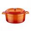Кастрюля чугунная эмалированная оранжевая, 24 см, LAVA, фото 
