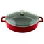 Кастрюля чугунная эмалированная красная со стеклянной крышкой, 28 см, LAVA, фото 